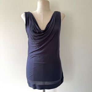 H&M Navy Blue Cowl Neck Sleeveless Blouse